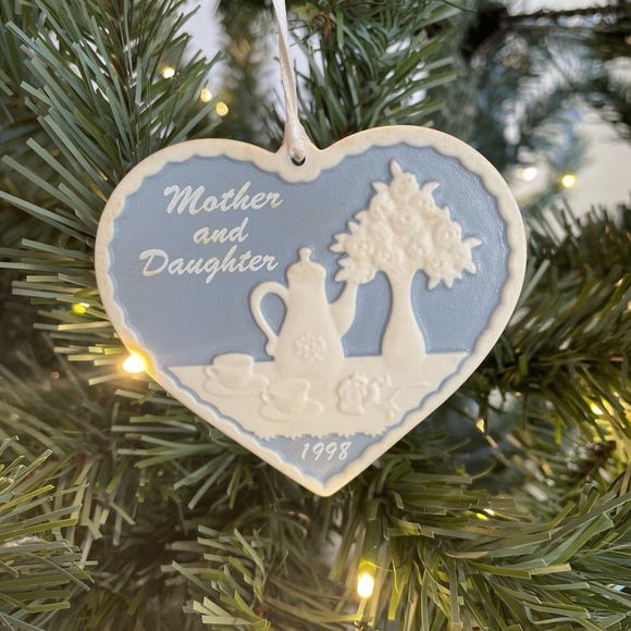 Vintage Blue 1998 Hallmark Christmas Ornament Mother And‎ Daughter - Picture 1 of 3